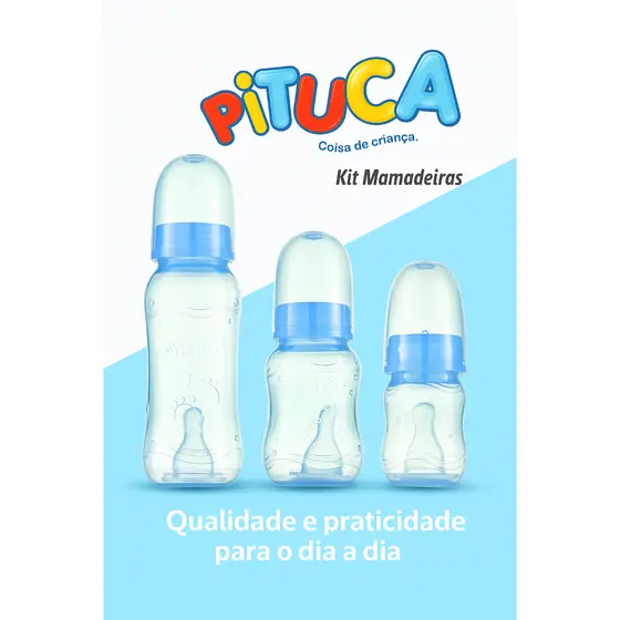 Kit 3 mamadeiras bico ortodôntico