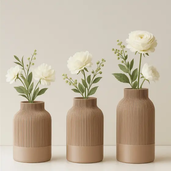 Kit 3 Vasos Cachepot Decorativos - Trio Moderno para Sala e Escritório