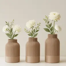 Kit 3 Vasos Cachepot Decorativos - Trio Moderno para Sala e Escritório