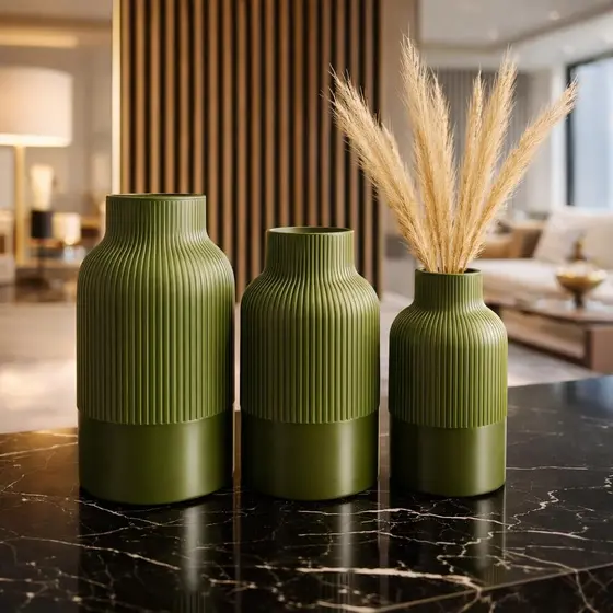 Kit 3 Vasos Decorativos Modernos