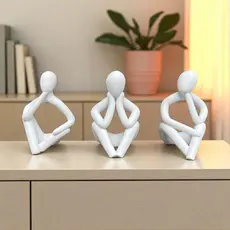 Kit 3 Esculturas Decorativas Minimalistas - Trio Artístico para Sala e Office