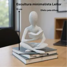 Escultura Decorativa Celestial Leitor - Minimalista e Artística