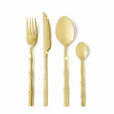 Faqueiro 16 Peças Bambu Elegant Dourado Champanhe Lyor