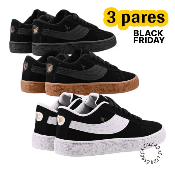 3 Pares Sapato Promoção Atacado Tenis Skate