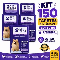 150 Tapete Higiênico Para Cães 80x60cm Alta Absorção Antivazamento Secagem Rápida Aroma Suave Lavanda