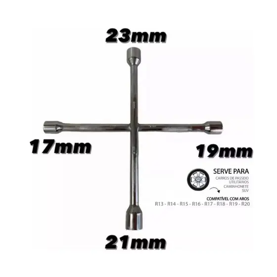 Chave De Roda Universal Cruz Aro 17 19 21 23 Carro