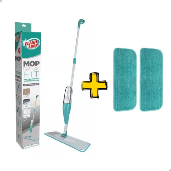 Mop Spray Fit Rodo Inteligente Vassoura com Microfibra Flash Limp MOP0556 + Refil