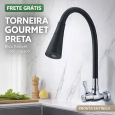 Torneira Flexível de Parede com 2 Tipos de Jato – Cozinha Gourmet, Bica Móvel 360º, Econômica e Moderna