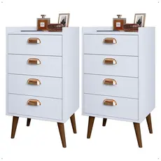 2 unidades ou Unitário mesa de cabeceira Monet 4 Gavetas para casa quarto escritório multi cores