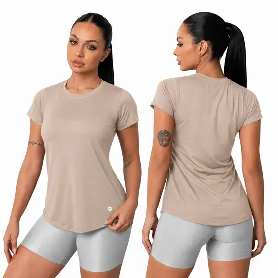 Camiseta Dry Fit Feminina Furadinha Fitness Para Academia Treino Anti Odor