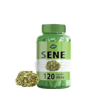 sene 100% natural de 120 capsulas de 500 mg Kit com 1,2 e 3 Potes NatuErvas
