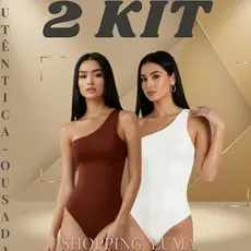 KIT 2 Body Feminino Blogueirinha Suplex Mula Manca Com Forro Bory Alça fina um Ombro Bore Premium