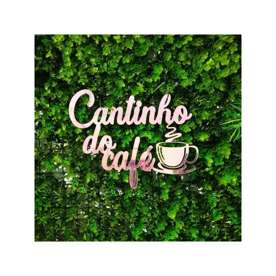 Cantinho do Café - Letreiro em Acrílico Espelhado Decorativo Xícara 30cm Cafeteria
