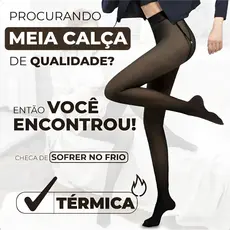 Meia Calça Térmica Feminina Forrada Peluciada Translúcida Alta Elasticidade Super Quente Inverno Tamanho Único