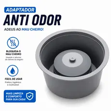Adaptador Ralo Anti Mau Cheiro Banheiro Quintal De 10cm Porta Grelha  Tira Cheiro Ruim Pratico Facil
