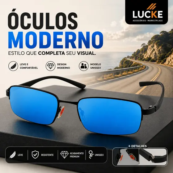 Óculos de Sol Lupa do Vilão Espelhada Unissex Proteção UV | 100% Qualidade | Entrega Rápida