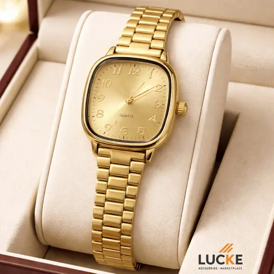 Relógio Feminino Quartz Dourado/Rose/Preto/Prata – Pulseira em Aço Inoxidável Elegante