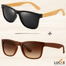 Kit 2 Óculos de Sol Estilo Justin Bambu Quadradinho Acetato UNISSEX Diversas Cores