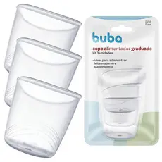 kit 3 Copos Alimentador Bebê Buba Dosador Amamentação Infantil Leite bebe Alimentação Bebe Copinho