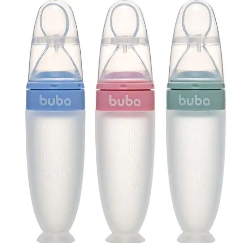 Colher Dosadora Com Ventosa 90ml Buba Bebê Lanche Introduçao Alimentar Bebe Comidinha Papinha