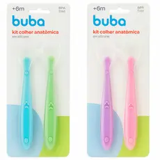 Kit 2 Colheres De Silicone Buba | Colher De Bebê | Introdução Alimentar | Papinha Bebe Talher Lanche