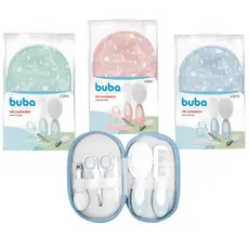 Kit Cuidados Bebê Estojo Buba Higiene Infantil Manicure Recem Nascido Escova Pentinho Cortador Bebe