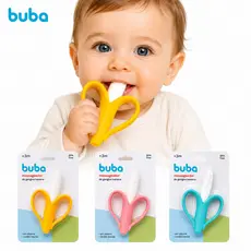 Massageador De Gengiva Buba Banana Mordedor Bebê Bananinha Infantil Silicone Dentinho Bebe
