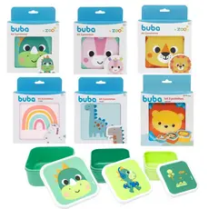 Kit 3 potes Buba Bubazoo Kit 3 potinhos lanceira lanche infantil potinho buba
