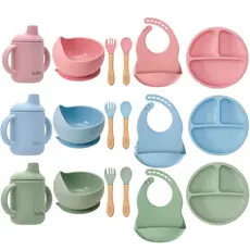 Kit Introdução Alimentar Infantil Buba Prato Bowl Bebê Talher Criança Babador Bebe Pratinho Lanche