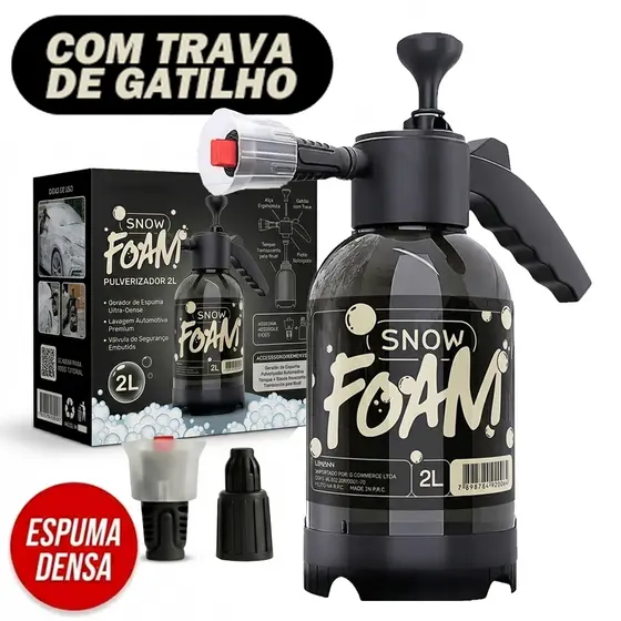 Pulverizador Snow Foam Espuma Lavadora Manual Com 2 Bicos Profissional Lavagem Carro Borrifador Moto