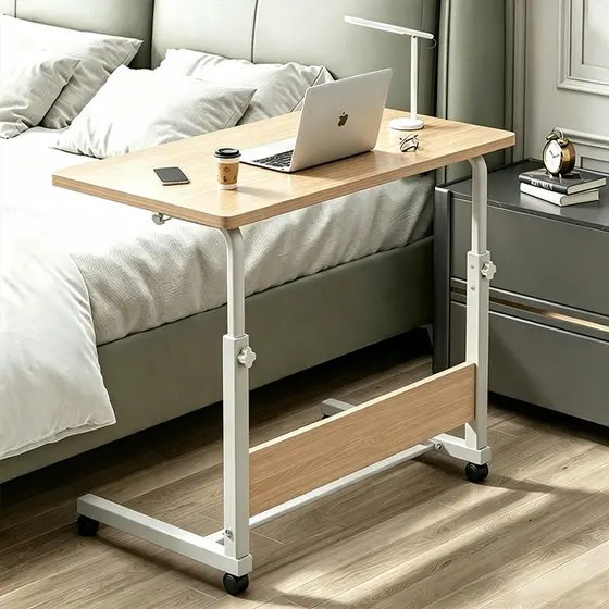 Mesa Multiuso Portátil para Notebook com Altura Ajustável e Rodinhas Adequado Para Camas e Sofás