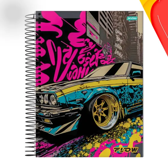 Caderno Universitário Capa Dura 20 Matérias 320 Folhas Flow Unidade Menino Escolar