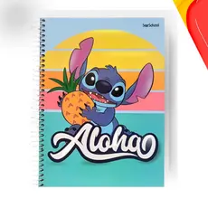 Caderno Espiral Universitário 1 Matéria 80 Folhas Lilo e Stitch - Starchool