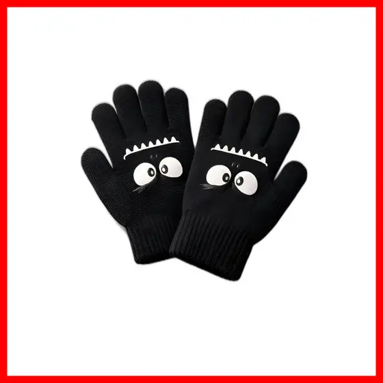 Kit 5 Luvas de Frio Infantil Malha Térmica Macia Antifrio Resistente Inverno Par de Luvas
