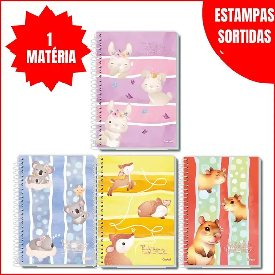 kit 4 Caderno Universitário Capa Dura  80 Folhas LaLa Pets, D'tales Credeal