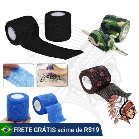 Bandagem Aston 5mts Rolo Auto Aderente Tatuagem