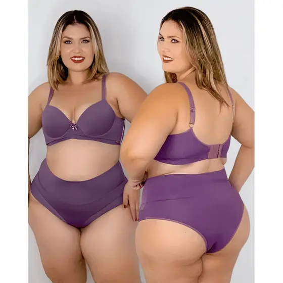 Calcinha de cós super alto com Tanga Lilas