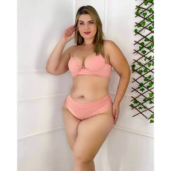 Calcinha Cós Medio tanga Rosa Chique Nica Brasil Alta Qualidade Plus Mid Size Confortável Polimiada com forro algodão