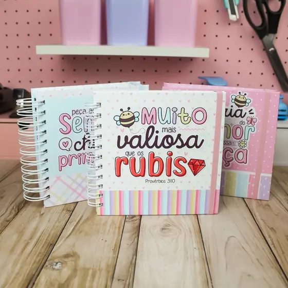 Agenda Personalizada Versículos Fofinhos - Agenda Permanente - Planner