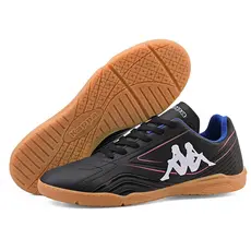 Chuteira Kappa Turin Infantil Masculina Futsal Preto Rosa Confortável