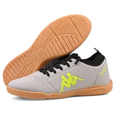 Chuteira Kappa Milan II Masculina Original Futsal Prata Preto Confortável
