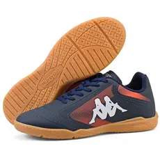 Chuteira Kappa Napoli Masculina Futsal Quadra Original Marinho Laranja Macia Leve