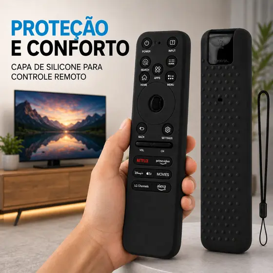 Capa de Controle Remoto Silicone Tv LG MR25G Smart Magic Resistente Flexivel Proteção Premium