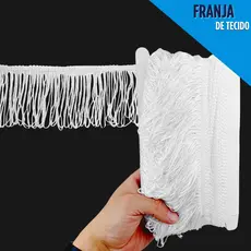 Franja de Tecido Decorativa 10 Metros x 10cm para Artesanato, Fantasias, Roupas e Enfeites - SH