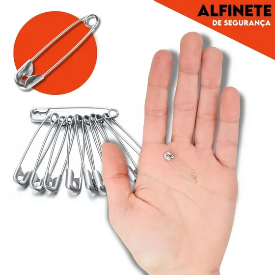 Alfinete de Segurança - Ouro/Prata - Pacote com 100/50 UN - Uso Doméstico e Artesanal - SHEFA!