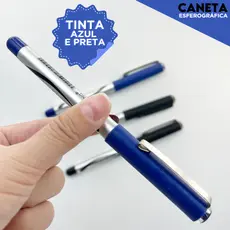 Caneta Roller Tip Profissional Esferográfica Azul / Preta Ponta Fina | Para Escritório e Estudos -SH