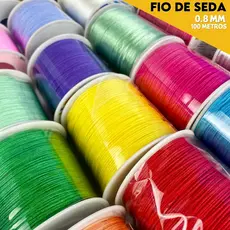 Fio De Seda Fino 0.8 Mm C/100 Metros Cordão Rabo De Rato Resistente De Alta Qualidade - SHEFA