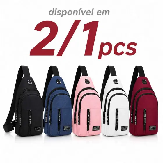 2/1 PCS Bolsa Mochila De Peito Tiracolo Pochete Bolsa Impermeável Transversal Masculina