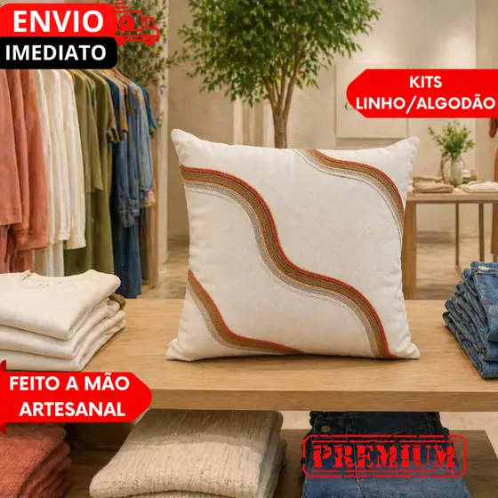 Almofadas em promoção queima de estoque artesanal boho feita a mão linho e algodão home decor.......