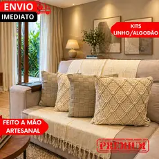KITS 1/2/3/4 Capas de Almofadas Premium Algodão Artesanal Premium NUDE, Decoração Sala, Sofá ou cama